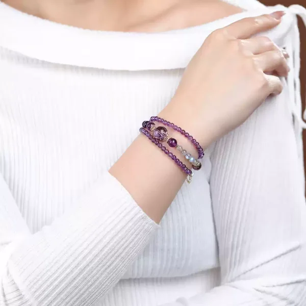 Nine Purple Bracelets-Necklace - Image 4