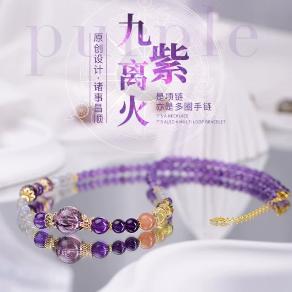 Nine Purple Bracelets-Necklace